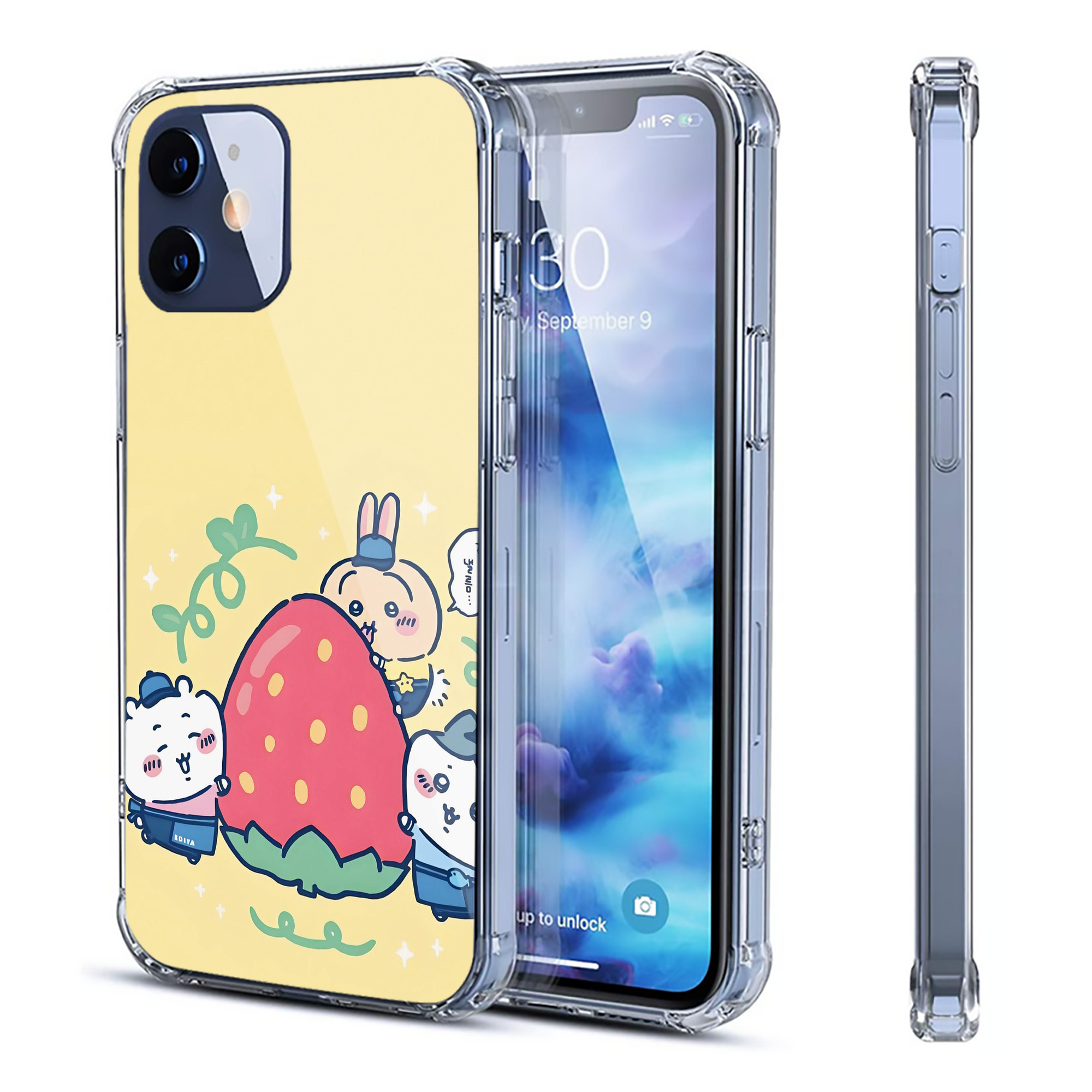 （画像用） ちいかわ Chii-kawa 【iPhone 12シリーズ対応】透明スマホケース（クリアソフトケース）